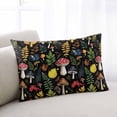 thumbnail image 2 of Red Mushroom Throw Pillow Cover 20 x 36 Inch Decorative Pillow Cover Retro Summer Botanical Leaves Black Lumbar Pillowcase Seasonal Rectangle Cushion Case for Couch Sofa Bed Living Room, 2 of 7