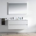 thumbnail image 4 of Blossom Valencia 48″ Floating Vanity | Glossy White | Double Ceramic Sinks | Wall Mount | 4 Soft-Close Drawers, 4 of 6
