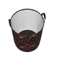 thumbnail image 3 of Goofa Fishbone Rose Printed Circular Hamper,Laundry Basket with Handles,Storage Baskets Foldable,Large Capacity Laundry Hamper-Medium, 3 of 8