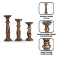 thumbnail image 5 of Wooden Pillar Candle Holder Set of 3-Decorative Wood Candle Holder for Christmas Decoration Farmhouse Wedding Party Dining Table Décor Spa-Large Size 14,12,10 Inch-Natural, 5 of 5