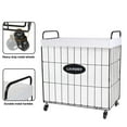thumbnail image 5 of Mxfurhawa Laundry Hamper with Rolling Wheels Iron Wire Laundry Storage Basket, White, 5 of 7