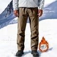 thumbnail image 5 of WIZUTIZ Men's Fleece Lined Hiking Pants Waterproof Polyester Shell Elastic Drawstring Waist Relaxed Fit Winter Outdoor Cargo, 5 of 8