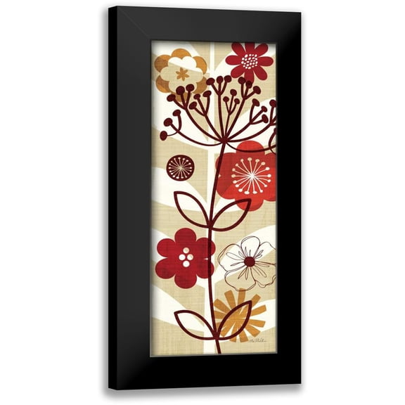 Mullan, Michael 8x14 Black Modern Framed Museum Art Print Titled - Floral Pop Panel II