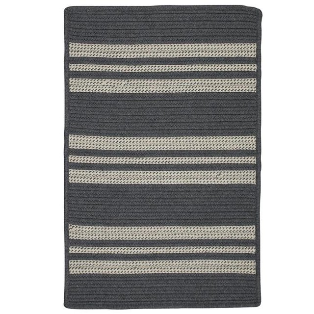 Colonial Mills Rug UH49SAMPLES Sunbrella Southport Stripe - Granite sample swatch