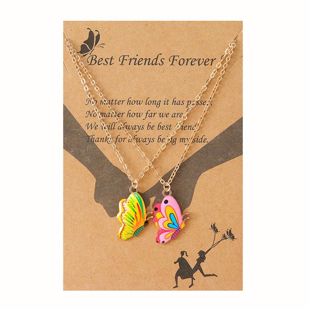 2x collar de cadena de clavícula Bff colorido regalo de relación para el día de San Valentín