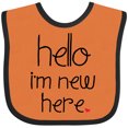 thumbnail image 3 of Inktastic Hello, I'm New Here. Boys or Girls Baby Bib, 3 of 4