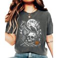 thumbnail image 6 of Halloween Skull Cemetery Shirt for Women Spooky Graveyard Graphic Tee, Pepper Shirt, M, 6 of 8