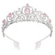 thumbnail image 1 of Didder Tiara de cristal plateado corona diadema princesa elegante corona con peines para mujeres niñas novia boda fiesta de cumpleaños, 1 of 4