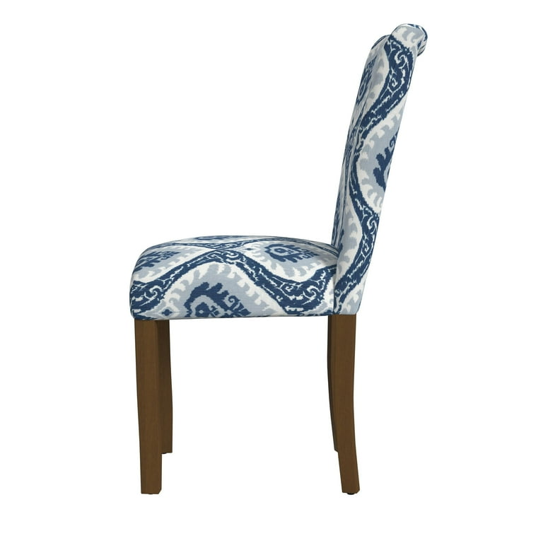 HomePop Classic Parsons Dining Chair, Set of 2, Blue Ikat