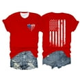 thumbnail image 3 of SWPZC Women's Round Neck Short Sleeve Independence Day American Flag Print Family Freedom Printed Top T Shirt Daily Ladies Tee Shirt, 3 of 3