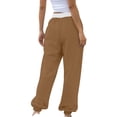 thumbnail image 4 of SNKSDGM Women's Plus Khaki Pants for Women Cargo Black Pants for Women Dressy Wedding Women Bottom Sweatpants Joggers Pants Workout High Waisted Yoga Pants with Pockets, 4 of 4