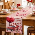 thumbnail image 5 of Pink Valentine's Day Table Runner 72 Inches Long Farmhouse Dress Scarves, Love Heart Gnomes Truck Roses Dining Tablerunner for Coffee Table/Kitchen Island/Party Décor, 13" x 72", 5 of 8