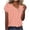 Orange, variant on ​Elegant Polka Dot Women's Blouses for Summer​ - V-Neck Short Sleeve with Button Accents & Lightweight Fabric