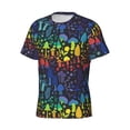 thumbnail image 3 of Yiaed Magical Mushrooms and Flowers Print Mens Short Sleeve Tight Fit T-Shirt, Crewneck Casual Tee-Small, 3 of 5