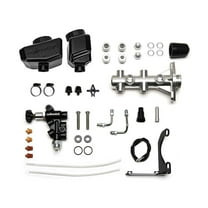 Wilwood 261-16962-P Remote Tandem 1" Polished Master Cylinder Kit w/Bracket, Valve & GM Angle ReservoiR