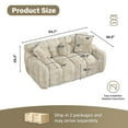thumbnail image 4 of Wiilayok 64.7" Modern Tufted Upholstered Fluffy Chenille 2 Seater Loveseat Sofa with 3 Pillows，Comfy Sherpa Deep Seat Cloud Couch, Small Love Seat for Living Room Apartment, Light Brown, 4 of 10