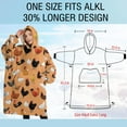 thumbnail image 4 of Oversized Wearable Blanket Hoodie,Orange Chicken Breed Pattern Sherpa Blanket Hoodie with Super Pockets,Super Warm Fuzzy Pullover for Women & Men, 4 of 6