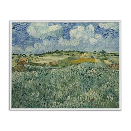 Stupell Industries Classical Van Gogh Farmland Landscape & Nature Painting White Framed Art Print Wall Art  30 x 24