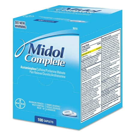 Midol Complete menstruelles Caplets, paquet de deux, 50 paquets / Boîte