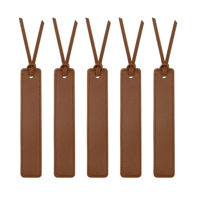Uxcell 6 Pcs Marcador de Cuero, Marcadores de Libros de Costura Clásica para Lectura de Libros, Accesorios para Amantes de los Libros, Escritores, Hombres, Mujeres, Profesores, Marrón