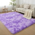 thumbnail image 3 of Janvonne Area Rugs for Bedroom,4x6ft Soft Non Skid Shaggy Carpets for Living Room, Dorms, Home Decor,Tie-Dye Starry Purple, 3 of 8