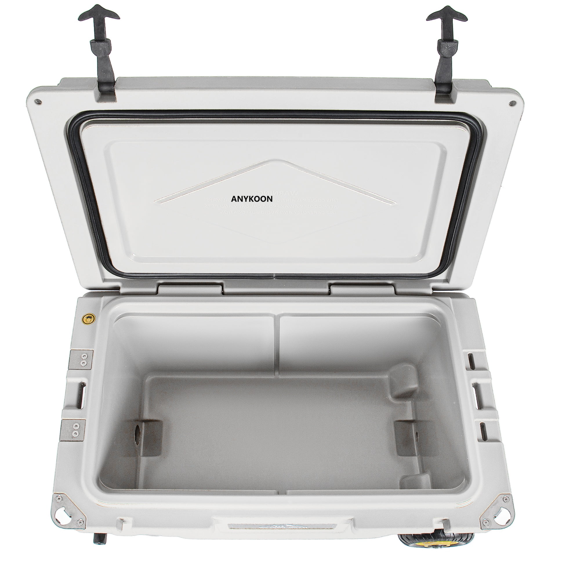ANYKOON 110 Quart Rotomolded White Cooler, Heavy-Duty Hard Shell Ice Chest with 6-10 Day Ice Retention for Camping, Fishing & Tailgating