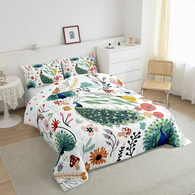 YST Kawaii Peacock Ensemble de Douillette, Champignon Floral, Grand Lit