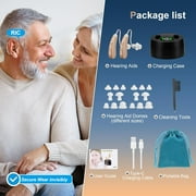 Bluetooth Hearing Aids(Not Amplifiers), Hearing Aid with Bluetooth for Seniors, Rechargeable Otc 16 Channel Small Mini Hearing Amplifier for Adults (Brown)