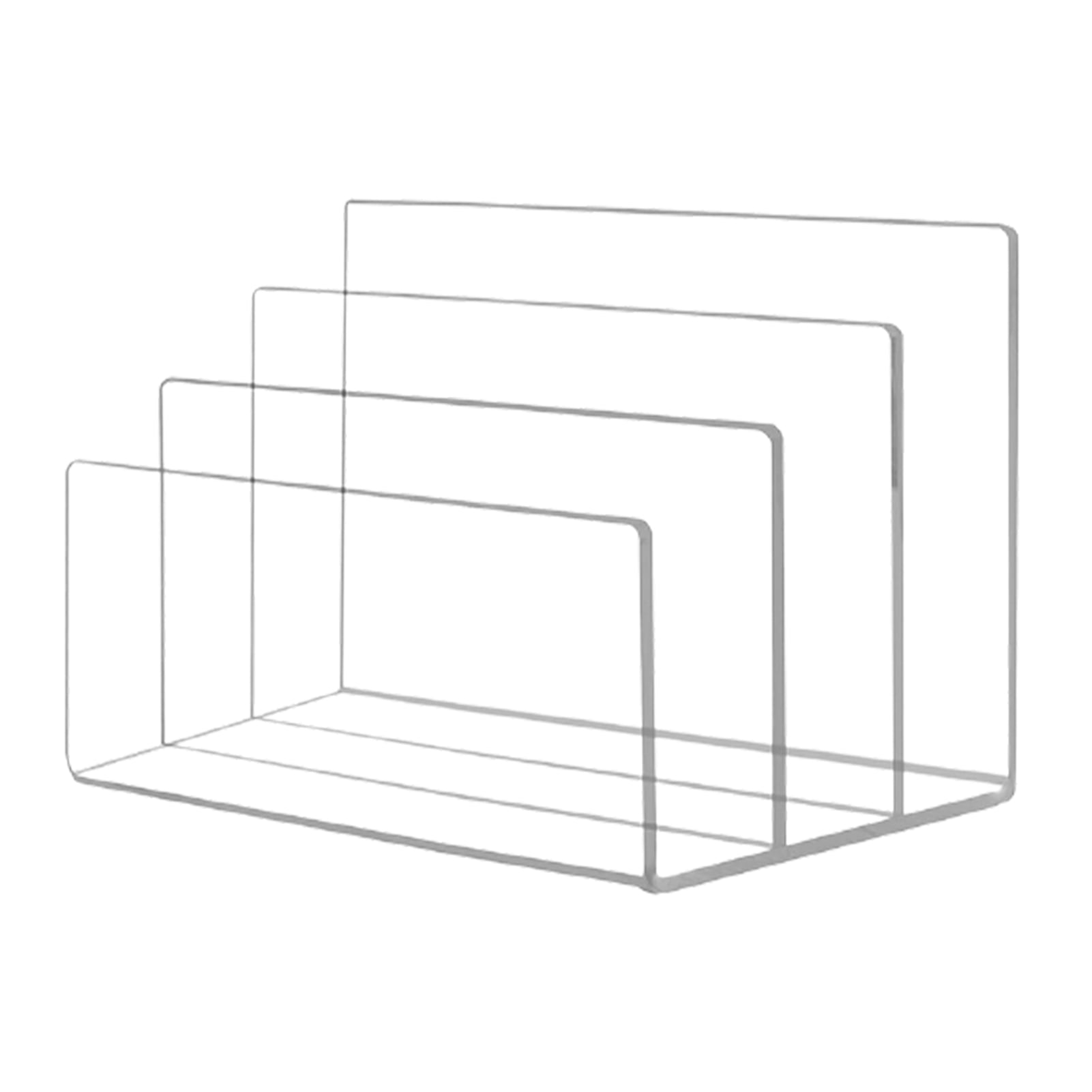 Clear Acrylic File Folder Holder Rack,Gold Rose File Folder Sorter for Document Paper Letter