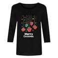 thumbnail image 6 of Miqool Christmas Shirts for Women Trendy Glitter Xmas Tree Graphic Crewneck 3/4 Sleeve Blouses Loose Casual Ugly Funny Tops, 6 of 6