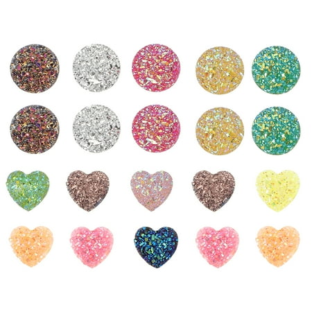 

100 Pcs Flat Back Resin Gems Resin Rhinestone Ornaments Jewelry Accessories