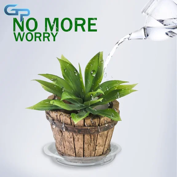 12'' Plastic Clear Flower Pot Reusable Sturdy Saucer Plant Drip Trays 5 Pack