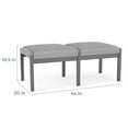 thumbnail image 5 of Lenox Wood Reception Waiting 18" 2-Seat Bench / Black Wood / Light Gray, 5 of 5