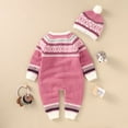 thumbnail image 3 of Baby Rompers Long Sleeve Newborn Boys Girls Christmas Knitting Jumpsuits Hats Outfits Sets 0-18m Winter Infant Children Overalls, 3 of 7