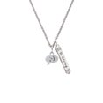 thumbnail image 2 of Delight Jewelry Silvertone Emoticon :- ) - Winking - Silvertone Be Strong and Courageous Bar Charm Necklace, 23", 2 of 4