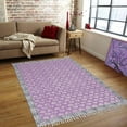 thumbnail image 2 of Casavani - 2'6"x8' Handwoven Cotton Block Printed Rugs Purple Cotton Area Runner Rugs for Kitchen, 2 of 7