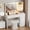 White, variant on Vanity Desk with Mirror and Lights, Akaber 41" White Makeup Vanity with Power Outlet, Glass Top, LED Jewelry Cabinet, 3 Lighting Modes
