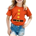 thumbnail image 1 of Chemises pour Filles, T-Shirt Imprimé Coloré Carnaval Col Rond Manches Courtes Hauts pour Filles Orange 8 Ans-9 Ans, 1 of 4