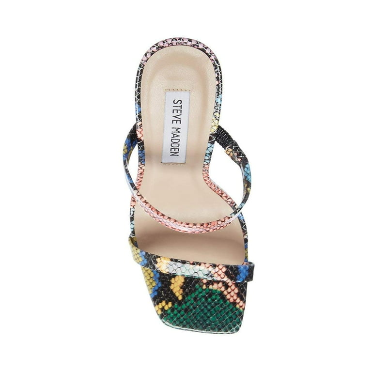 Steve Madden Michelle Heeled Sandal Multi Snake Open Toe Square