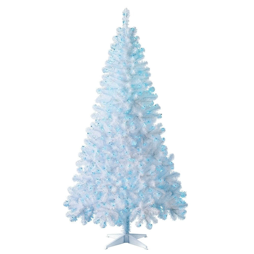 Holiday Time Pre-Lit Madison Pine White Artificial Christmas Tree, 6.5 ...