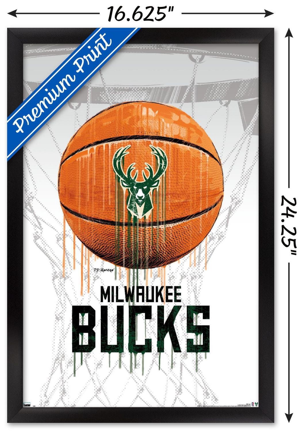 NBA Milwaukee Bucks - Drip Ball 20 Wall Poster
