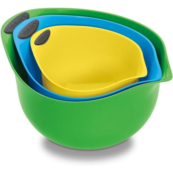 Cuisinart Plastic Set of 3 BPA-free Mixing Bowls, Multicolored