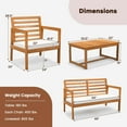 thumbnail image 3 of Costway 4 PCS Wood Patio Furniture Set with Soft Seat Cushions Solid Acacia Wood Frame, 3 of 11