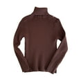 thumbnail image 7 of XIMIN Kids Girls Solid Color Ribbed Knitted Shirts Mock Neck Tee Top Turtleneck Long Sleeve Basic Fall Winter Casual Slim Fit Base Layer Pullover Tee, 7 of 7