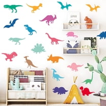 XIBUFE 42 Pcs Dinosaur Stickers Vinyl Wall Decals for Kids Room Nursery Toddler Playroom Decor