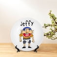 thumbnail image 3 of Lsque Sml Jeffy Pattern Ceramic Decorative Plate Decorative Plates with Display Stand Personalized Porcelain Plate Ceramic Ornaments for Wall Hanging Decoration-8in, 3 of 6