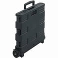 thumbnail image 3 of Safco Stow Away Folding Caddy Telescopic Handle - 50 lb Capacity - 2 Casters - x 16.5" Width x 14.5" Depth x 39" Height - Black, Silver - 1 Each, 3 of 5