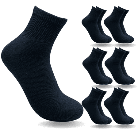 

Special Essentials 6 Pairs Women s Non-Binding Diabetic & Circulator Ankle Socks - Comfortably Soft Moisture-Wicking Cotton Navy
