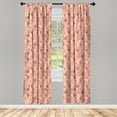 thumbnail image 3 of Ambesonne Coral Curtains, Heart Valentines Love, Pair of 28"x63", Coral, 3 of 5