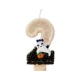 thumbnail image 2 of KeirineCC Halloween Number Candle, Halloween Birthday Ghost Candle Topper for Gothic Birthday Decoration Horror Themed Halloween Party (Number 2), 2 of 6